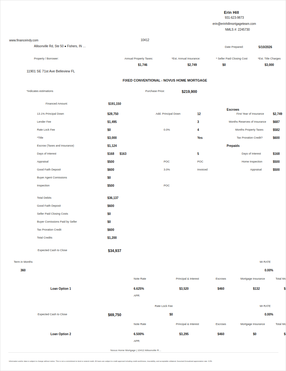 Generated Purchase Proposal tool preview