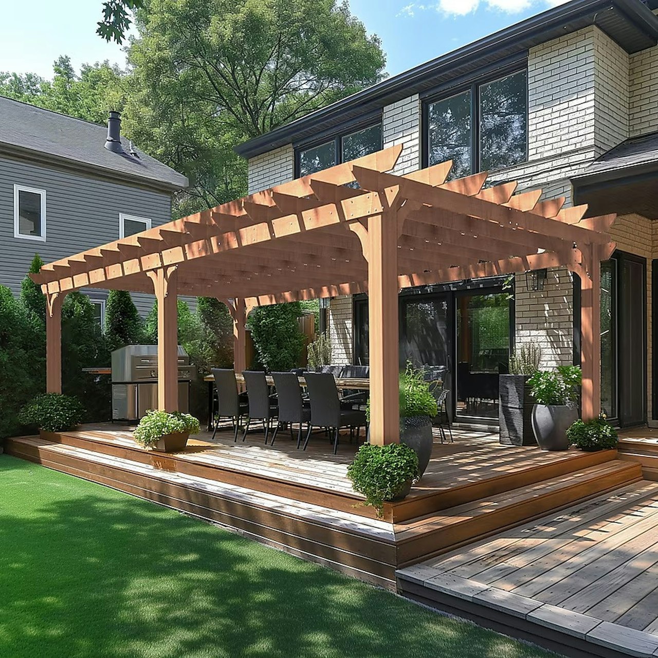 Luxury composite deck with outdoor seating area in Tampa